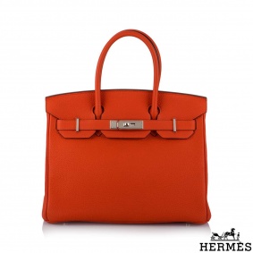 Hermés 30cm Birkin PHW Capucine Togo Handbag Hermés 30cm Birkin PHW Capucine Togo Handbag